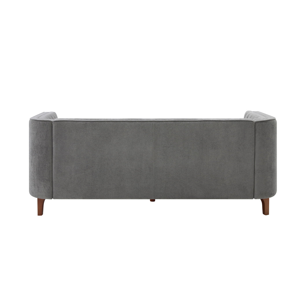 Modern 3 Seater Sofa Upholstered Couch with Curved Armrests