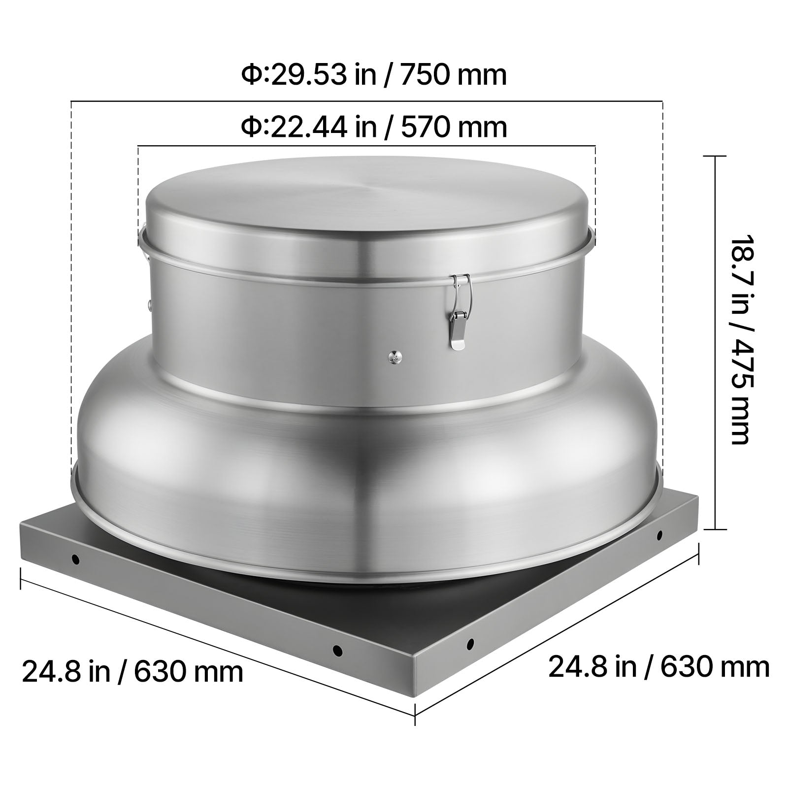 Roof Exhaust Fan with High-Power Motor and Adjustable Airflow