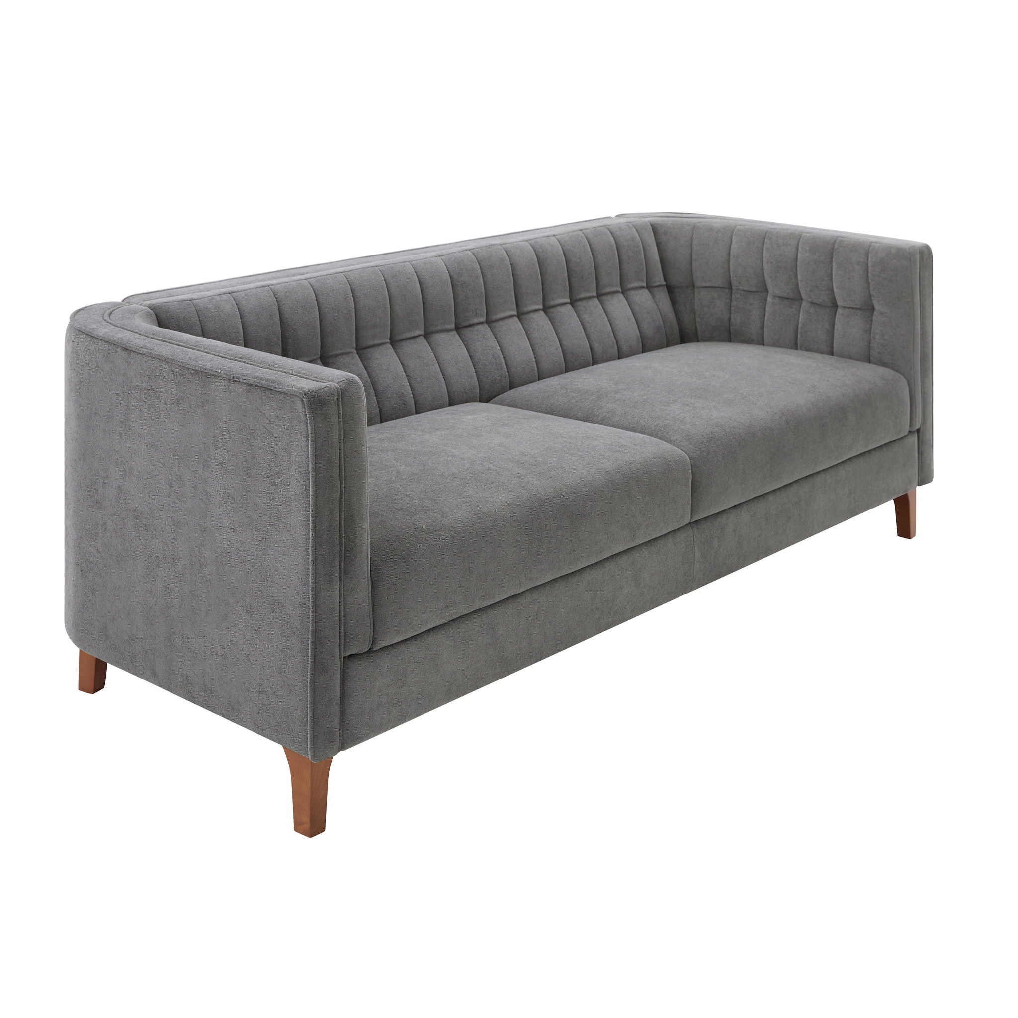Modern 3 Seater Sofa Upholstered Couch with Curved Armrests
