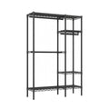 Freestanding Clothes Rack With 6 Adjustable Wire Shelves And 3 Garment Rails - Black