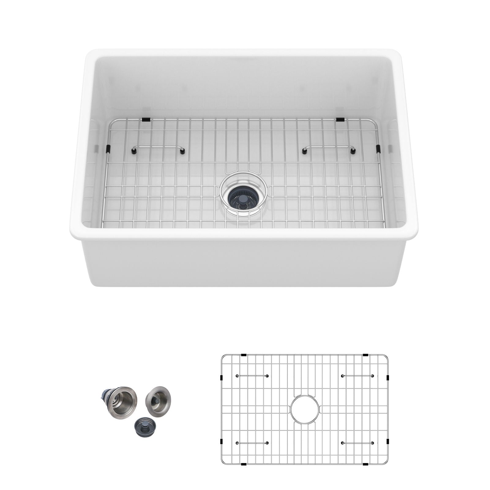 Rectangular Deep Single Bowl Kitchen Sink With Dual Mount Installation