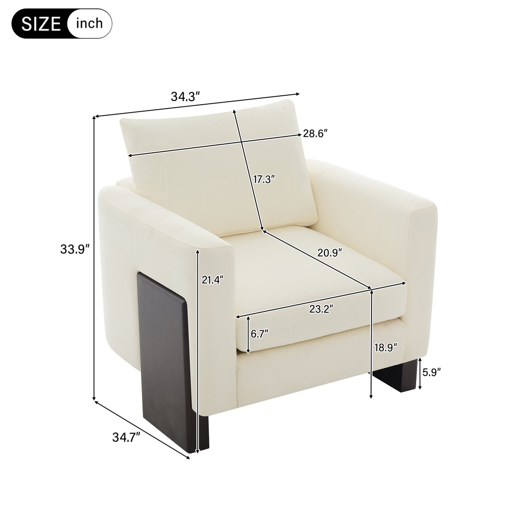 Cozy Sofa Set Oversized Comfy Cloud Sofa with Rubberwood Legs
