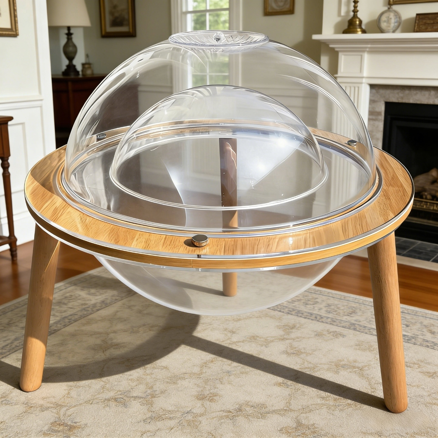 Large Cat Cave with 360° Immersive Cat TV and Wooden Legs