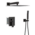 Dual Shower Head System With 12" Wall Mounted Square Rain Shower And Rough In Valve