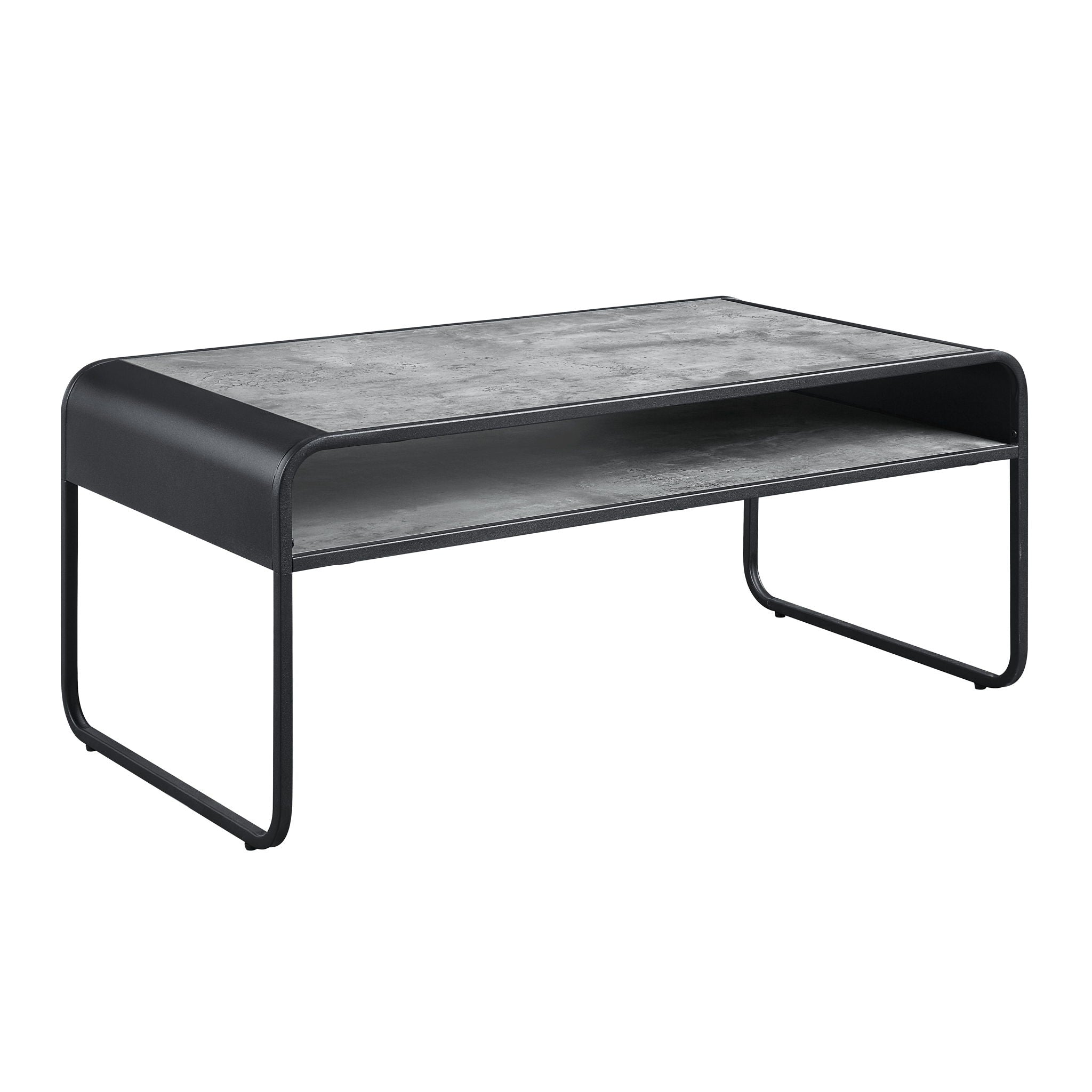 Raziela Concrete Coffee Table - Black / Gray