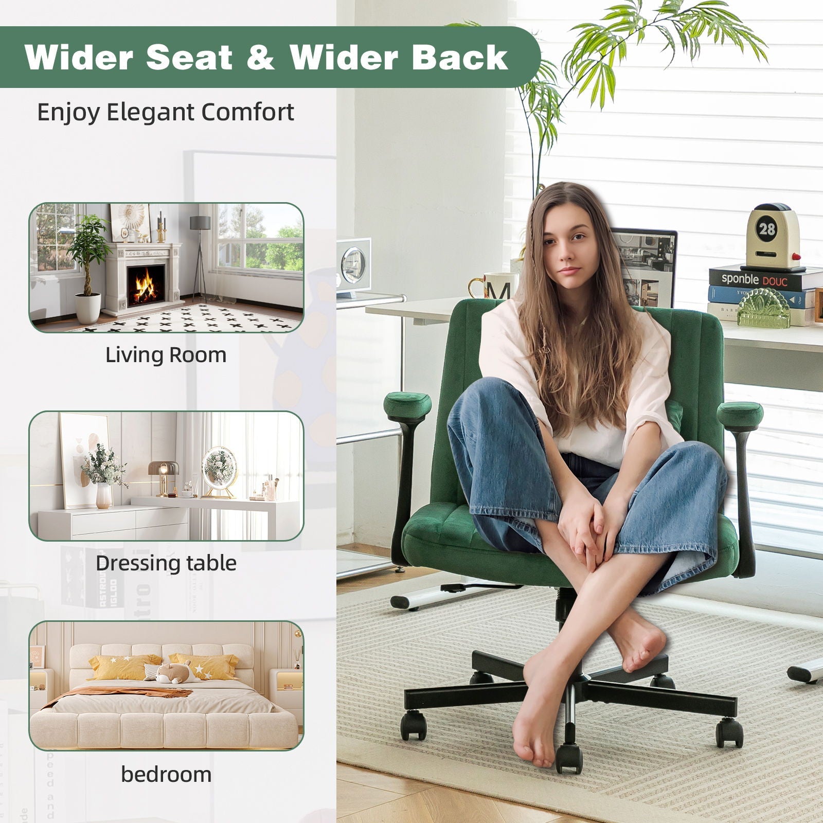 Criss Cross Armrest Office Chair With Wheels