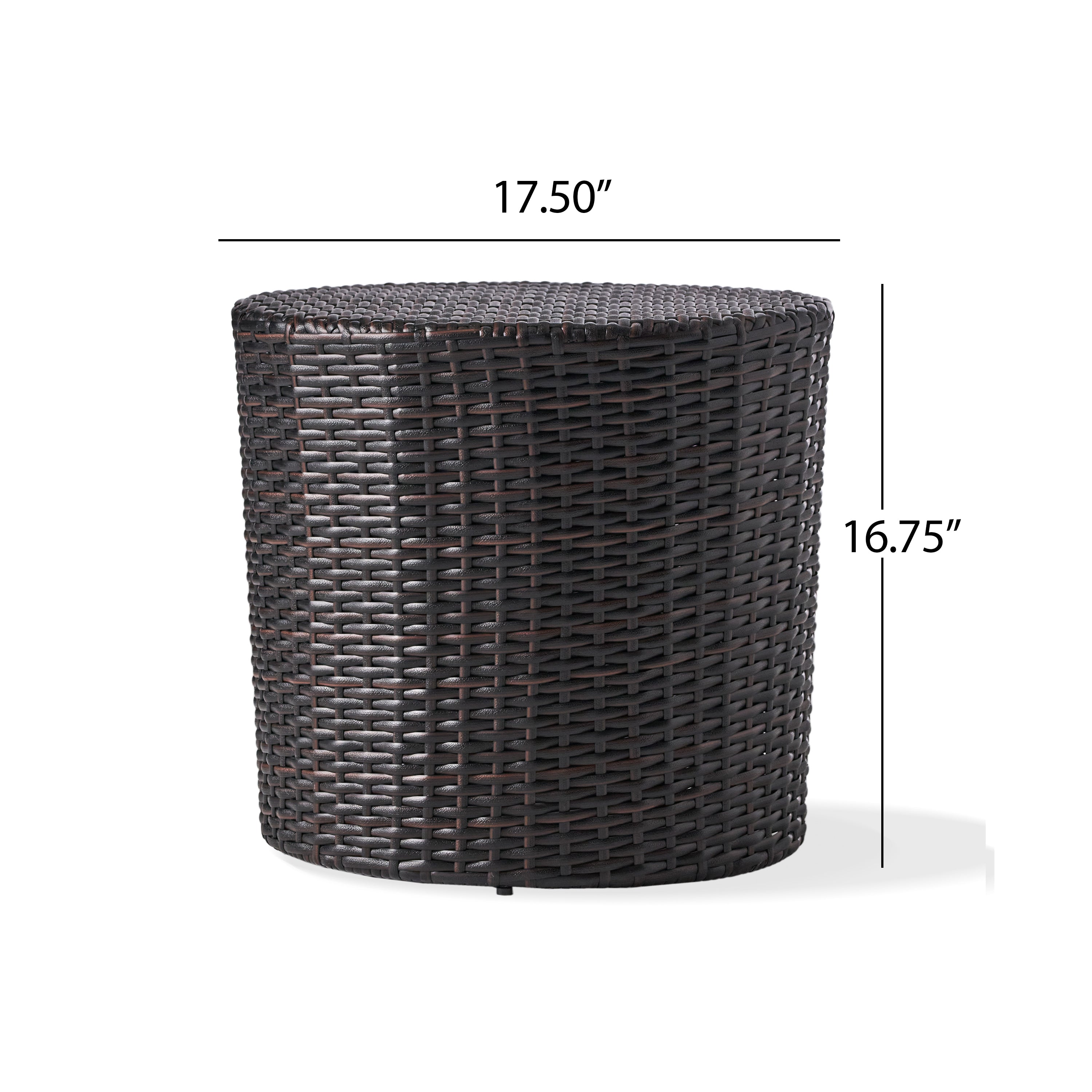 Kingstown RD Barrel Side Table, Outdoor Wicker End Table