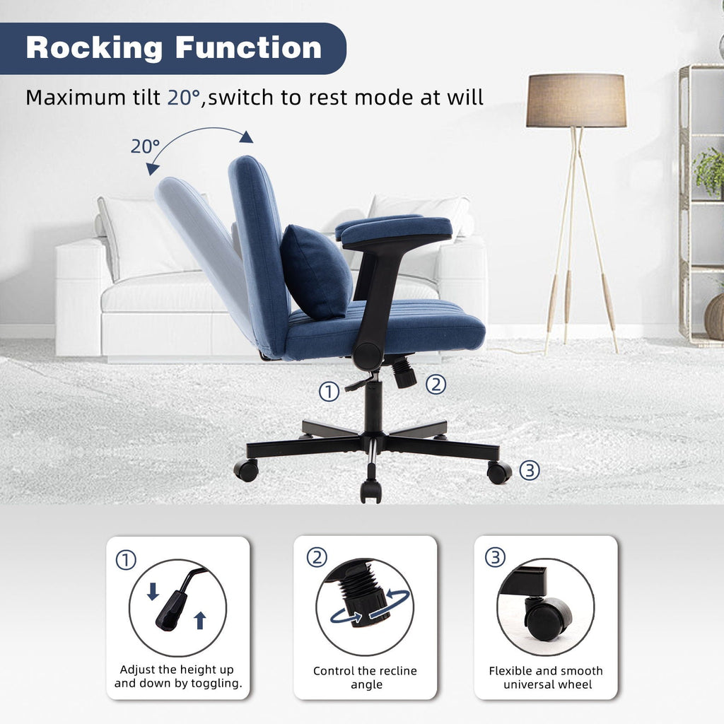 Criss Cross Armrest Office Chair With Wheels