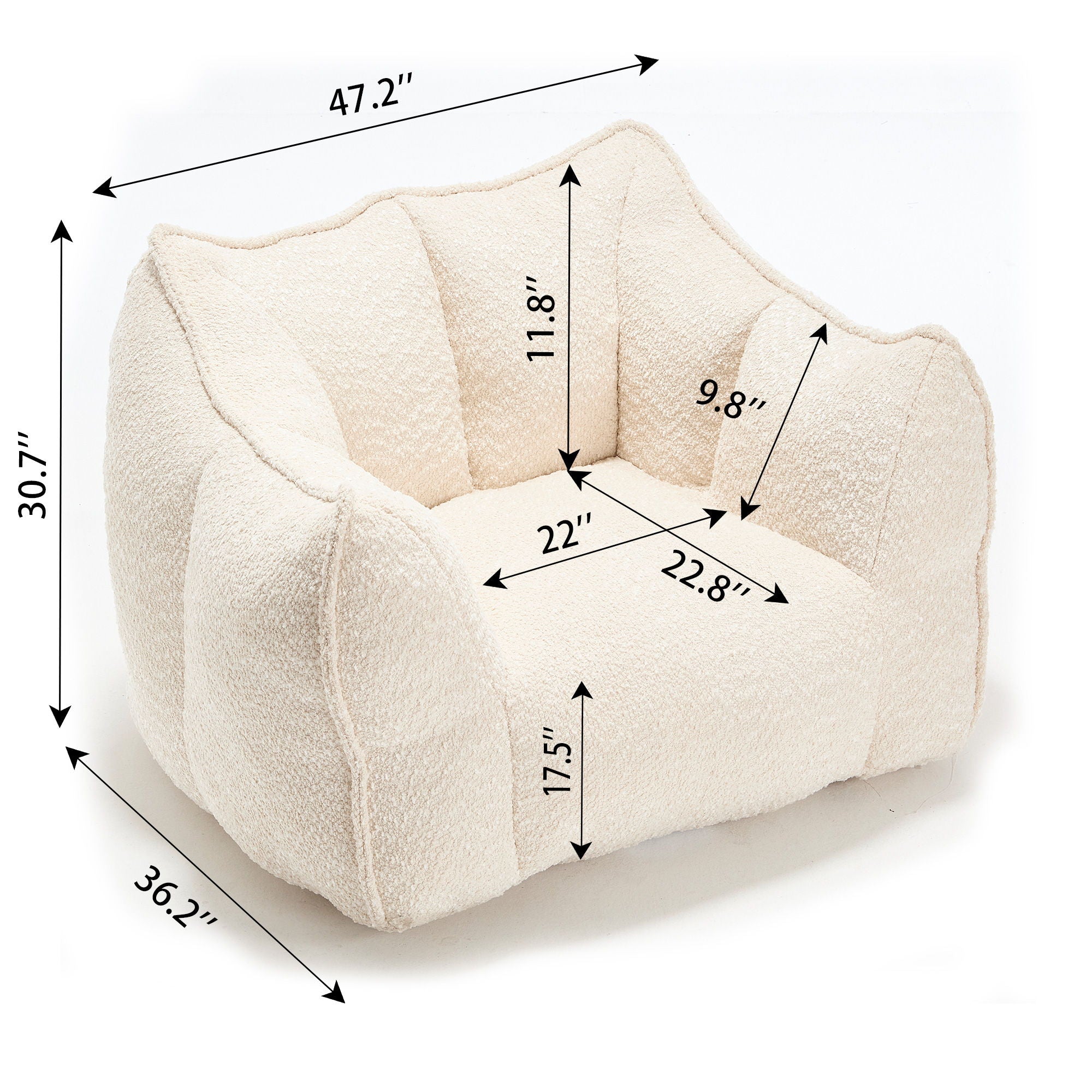 Comfortable Chenille Sofa Chairs With Highly Resilient Foam