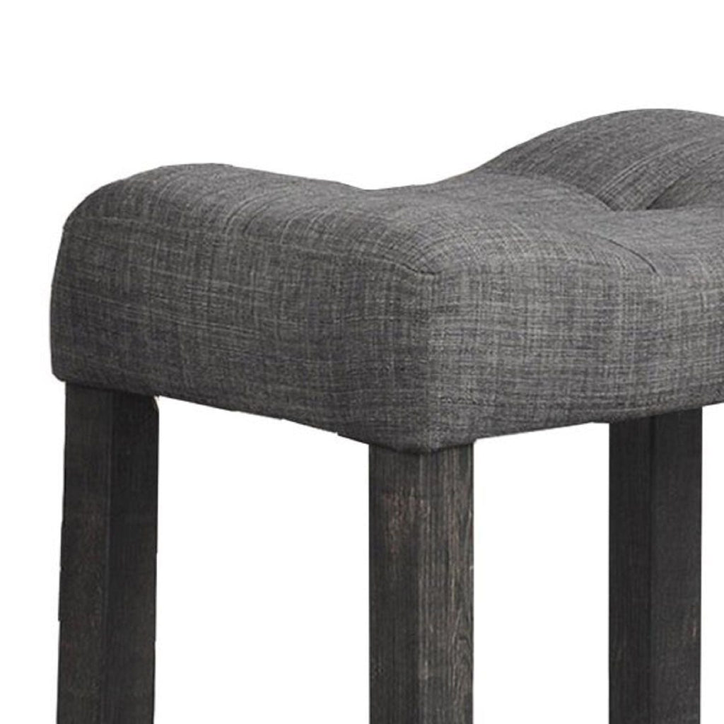 Transitional Style Counter Height Dining Stool With Footrest (Set of 2)