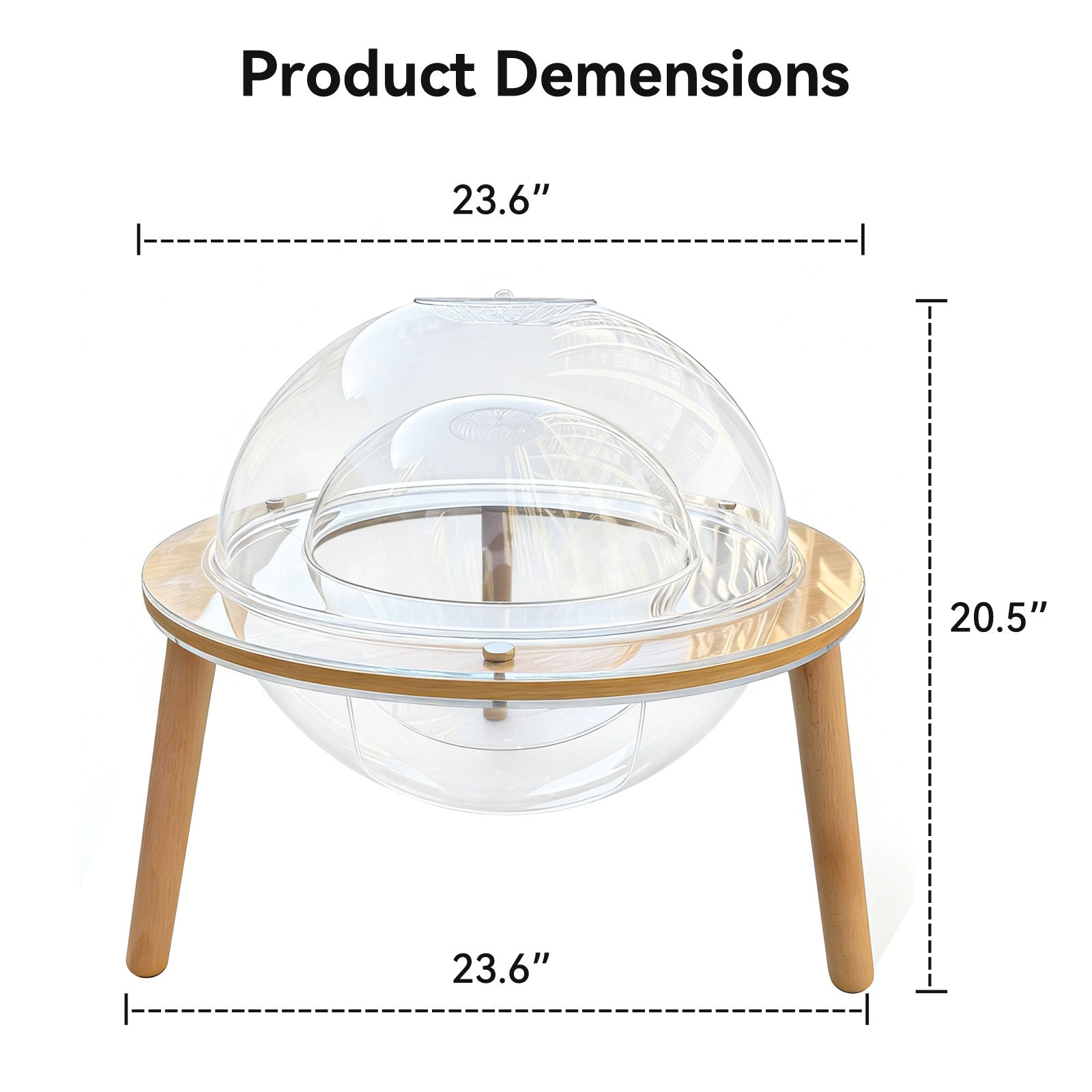 Large Cat Cave with 360° Immersive Cat TV and Wooden Legs