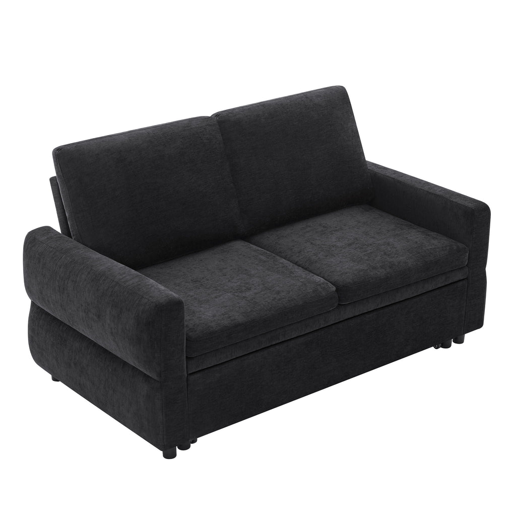 Convertible Sofa Bed Loveseat With Adjustable Backrest And USB Ports