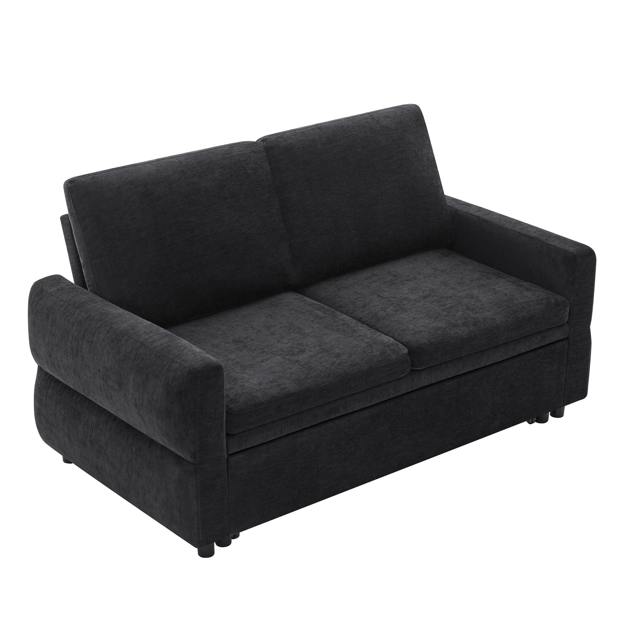 Convertible Sofa Bed Loveseat With Adjustable Backrest And USB Ports