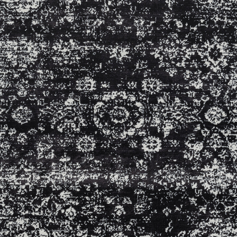 8×10 Distressed Vintage Persian Area Rug | OEKO-TEX Certified Woven Black & Cream Design — Non-Slip, Stain & Fade Resistant, Made in Turkey