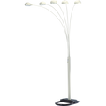 5-Arm Arc Floor Lamp – Adjustable Dome Heads, 3-Way Switch & Tip-Resistant Base | Black, Gold, Nickel & White