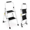 2 Step Ladder Folding Step Stool with Anti-Slip Wide Pedal