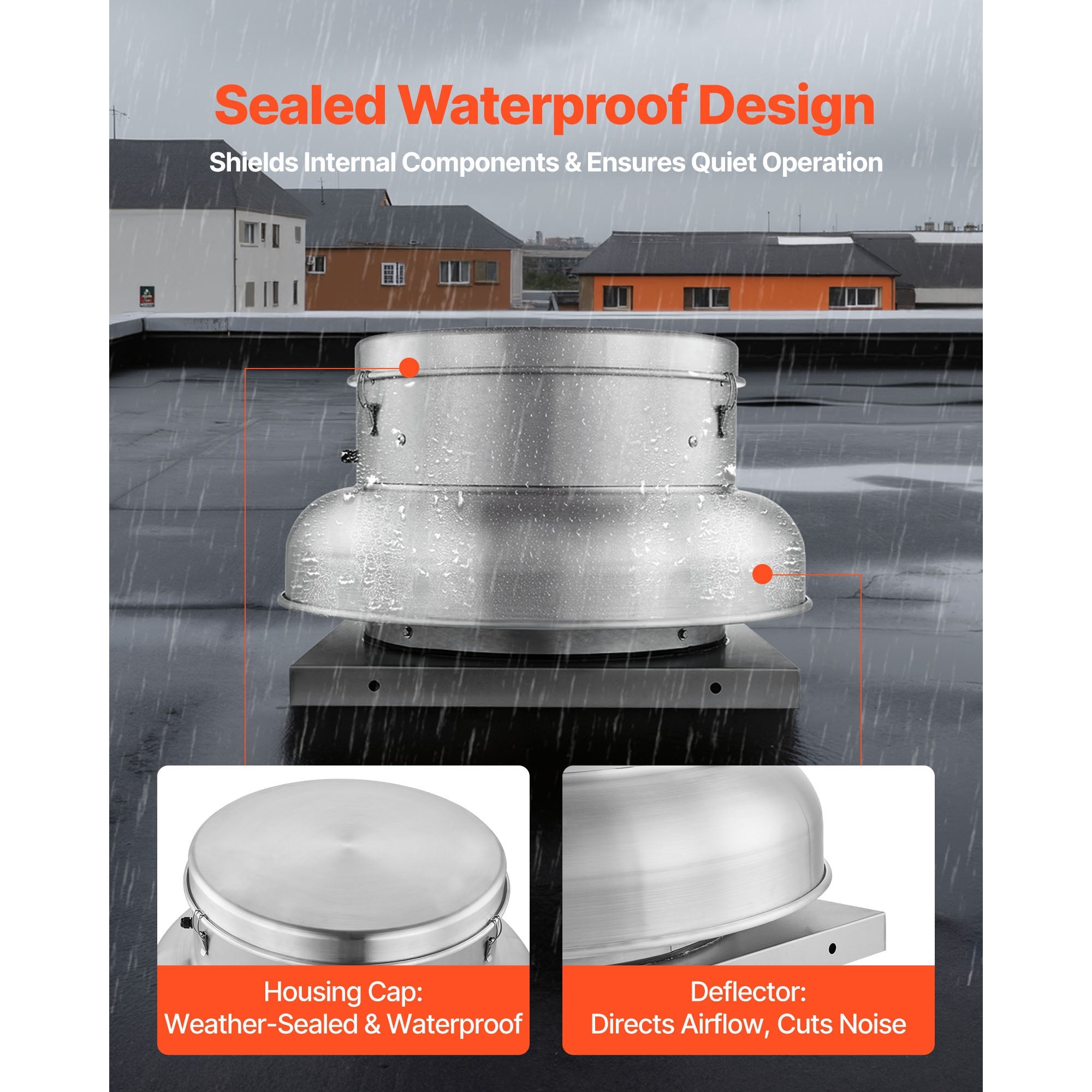 Roof Exhaust Fan with High-Power Motor and Adjustable Airflow