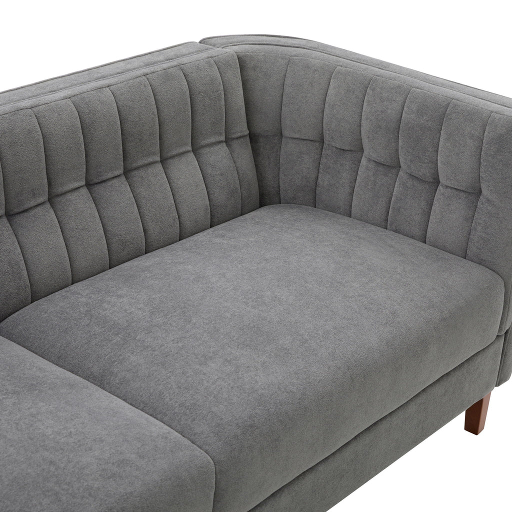 Modern 3 Seater Sofa Upholstered Couch with Curved Armrests