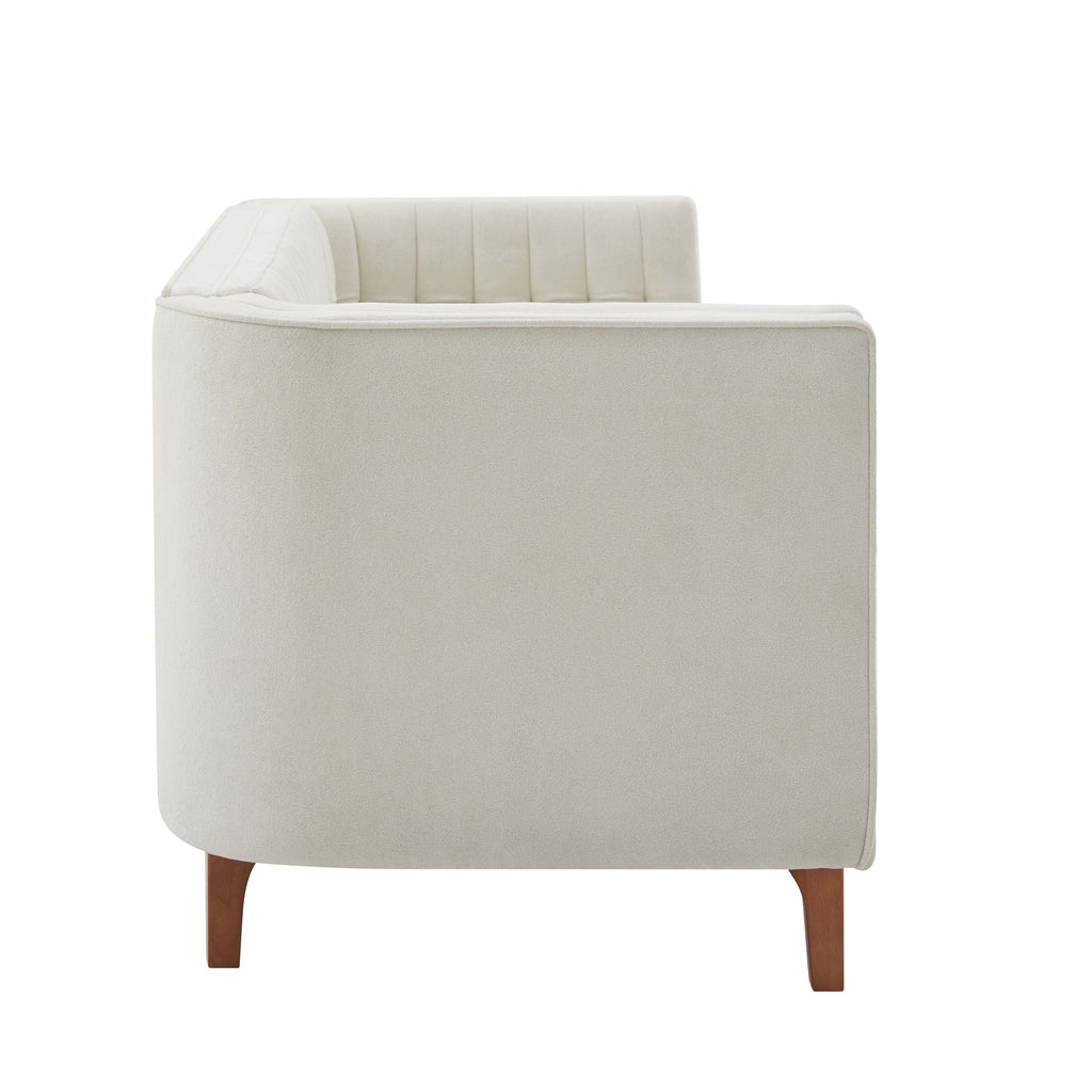 Modern 3 Seater Sofa Upholstered Couch with Curved Armrests