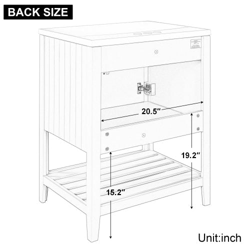 24" Black Bathroom Vanity