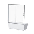 Single Sliding Shower Door For Bathtub With Handle - Chrome