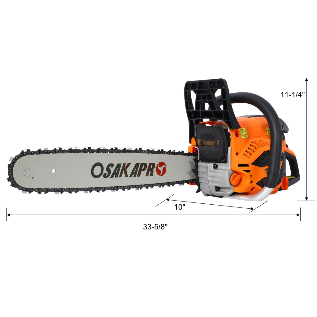 62Cc Gas Powered Chainsaw with 18" and 20" Aluminium Guide Bars