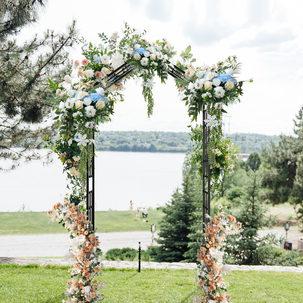 Metal Garden Arch with Adjustable Width for Climbing Plants