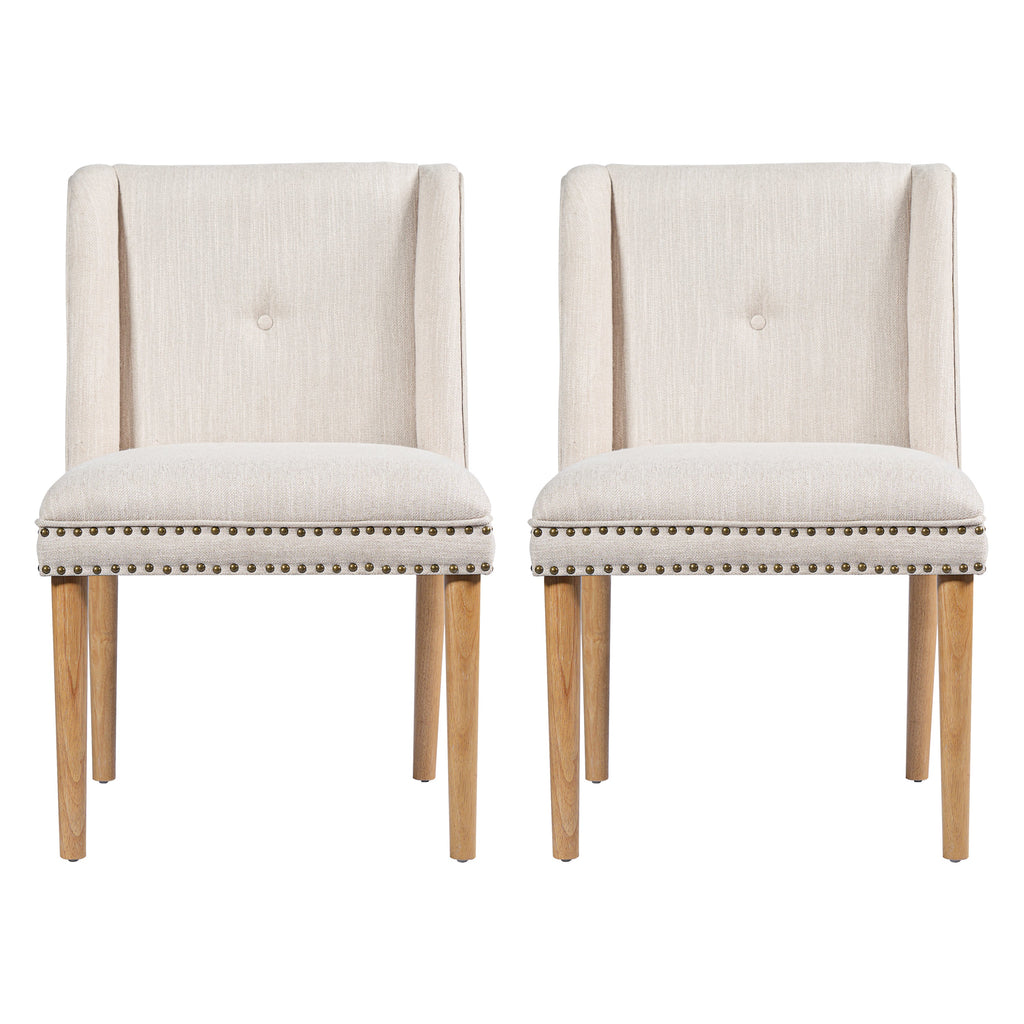 Light Luxury Rivet Upholstered Dining Chair Set of 2