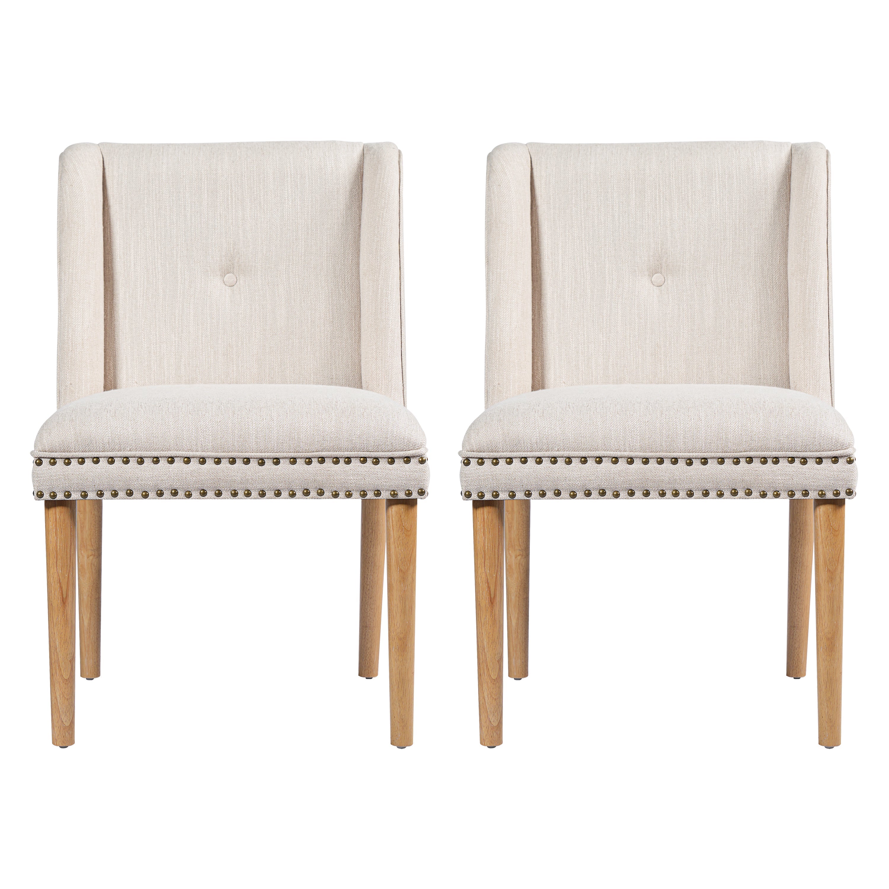 Light Luxury Rivet Upholstered Dining Chair Set of 2