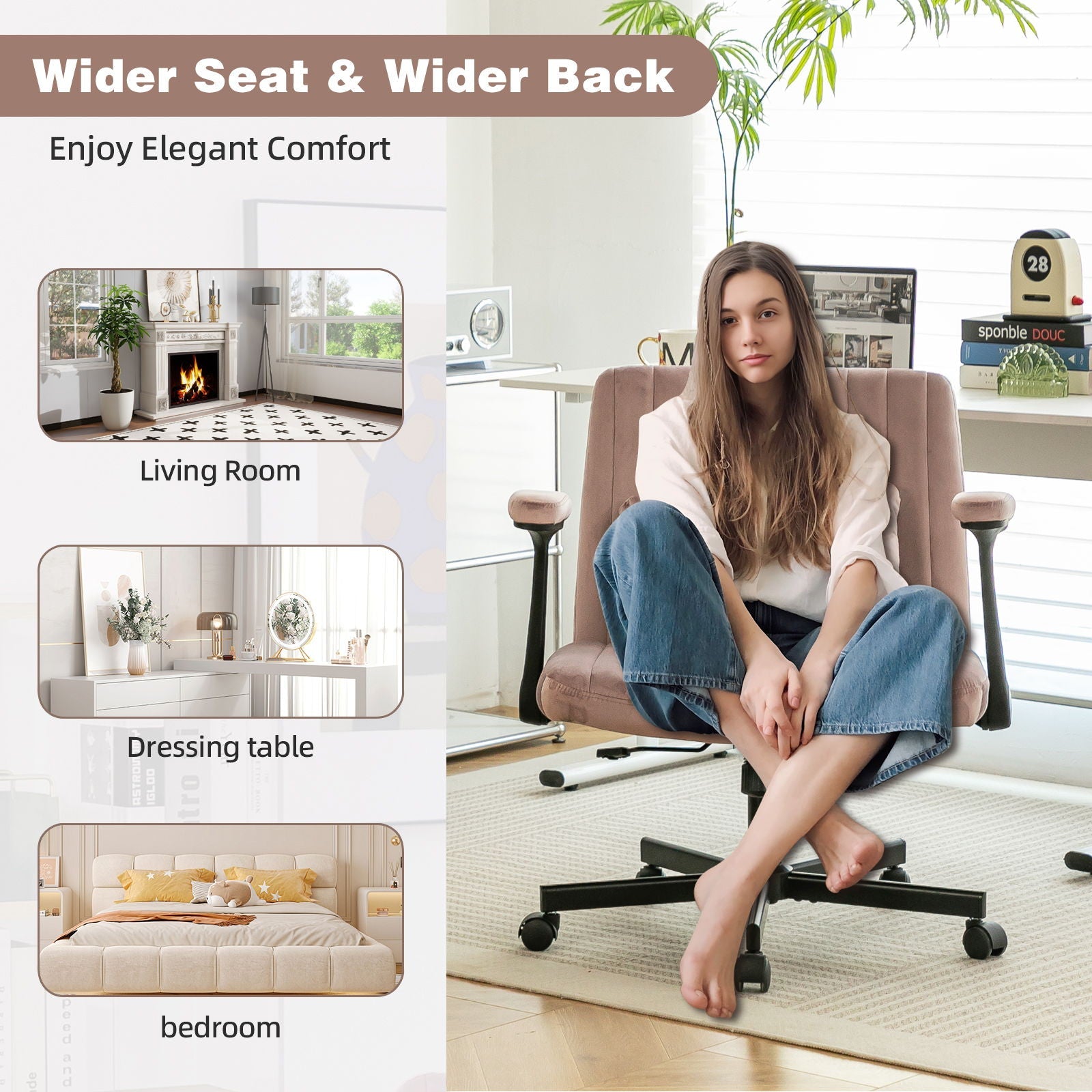 Criss Cross Armrest Office Chair With Wheels