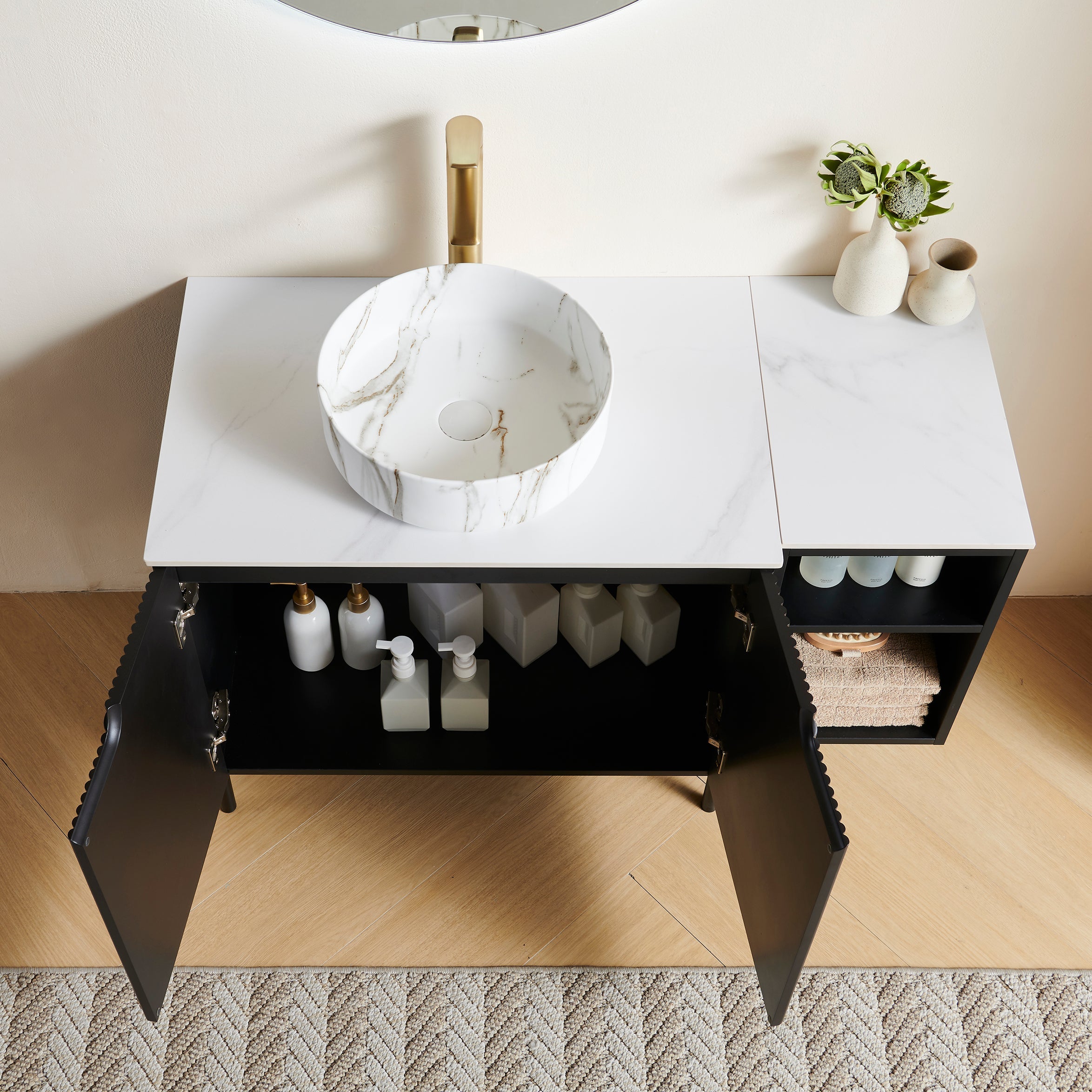 Turio 42" Bathroom Freestanding and Wall Mounted Storage Cabinet