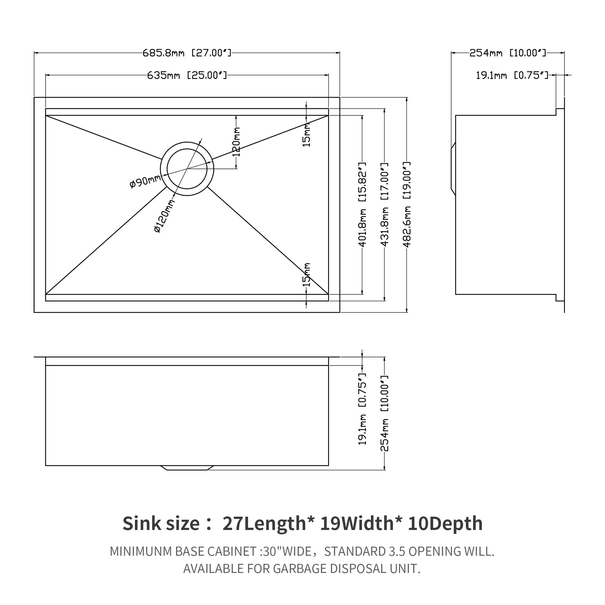 Single Bowl Undermount Workstation Kitchen Sink with Accessories