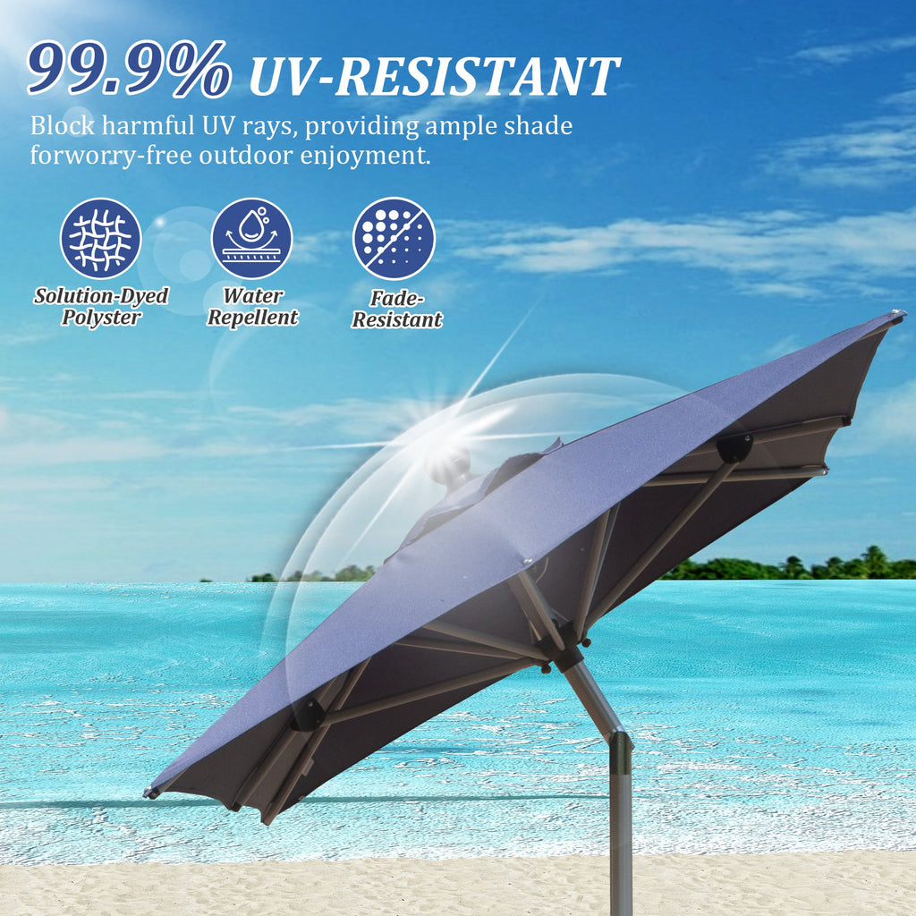 Rectangle Patio Umbrella with Crank Lift and Tilt Function