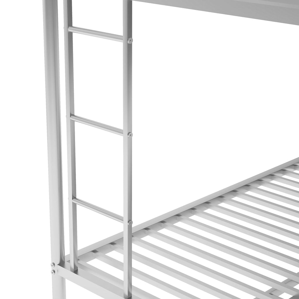Bunk Bed With Steel Frame And Trundle, 2 Side Ladders