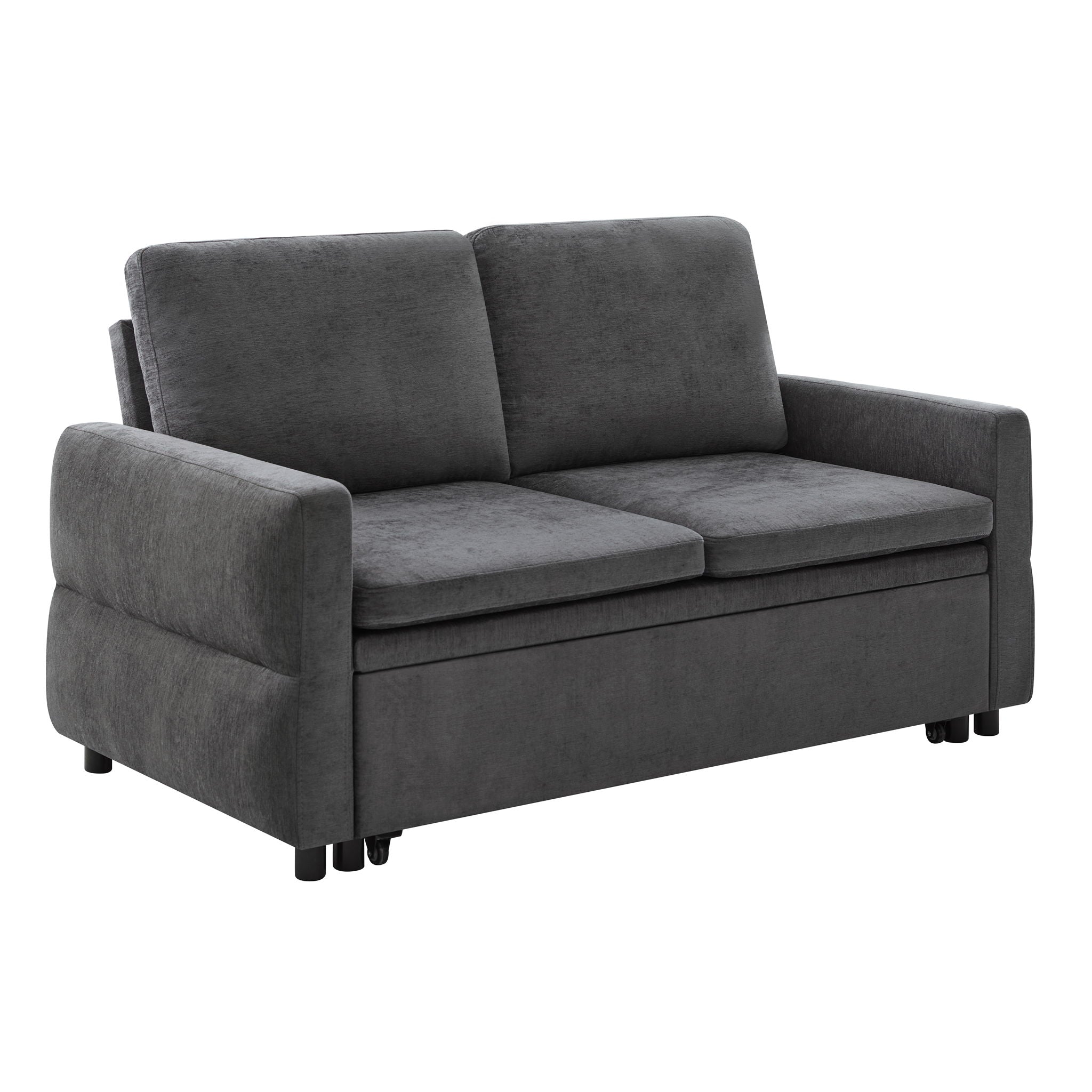 Convertible Sofa Bed Loveseat With Adjustable Backrest And USB Ports