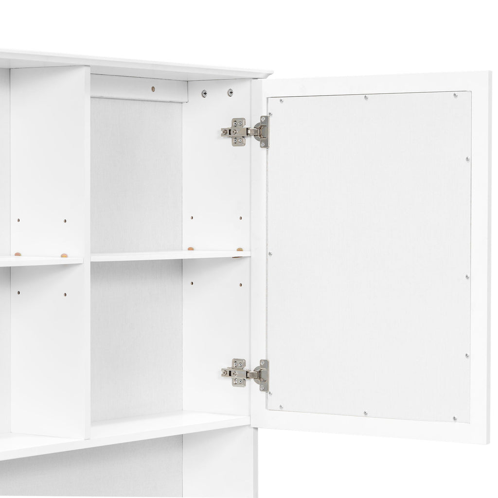 Wall Mounted Bathroom Medicine Cabinet With Double Mirrored Doors