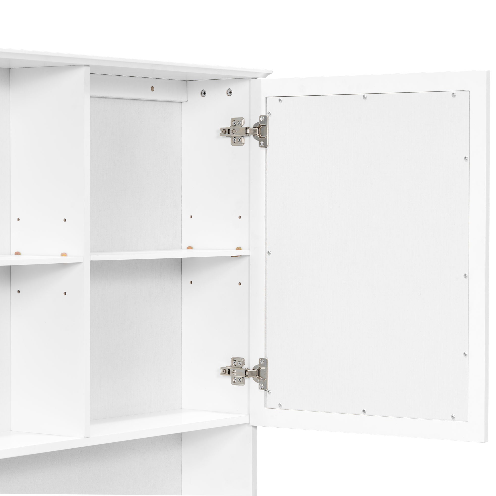 Wall Mounted Bathroom Medicine Cabinet With Double Mirrored Doors