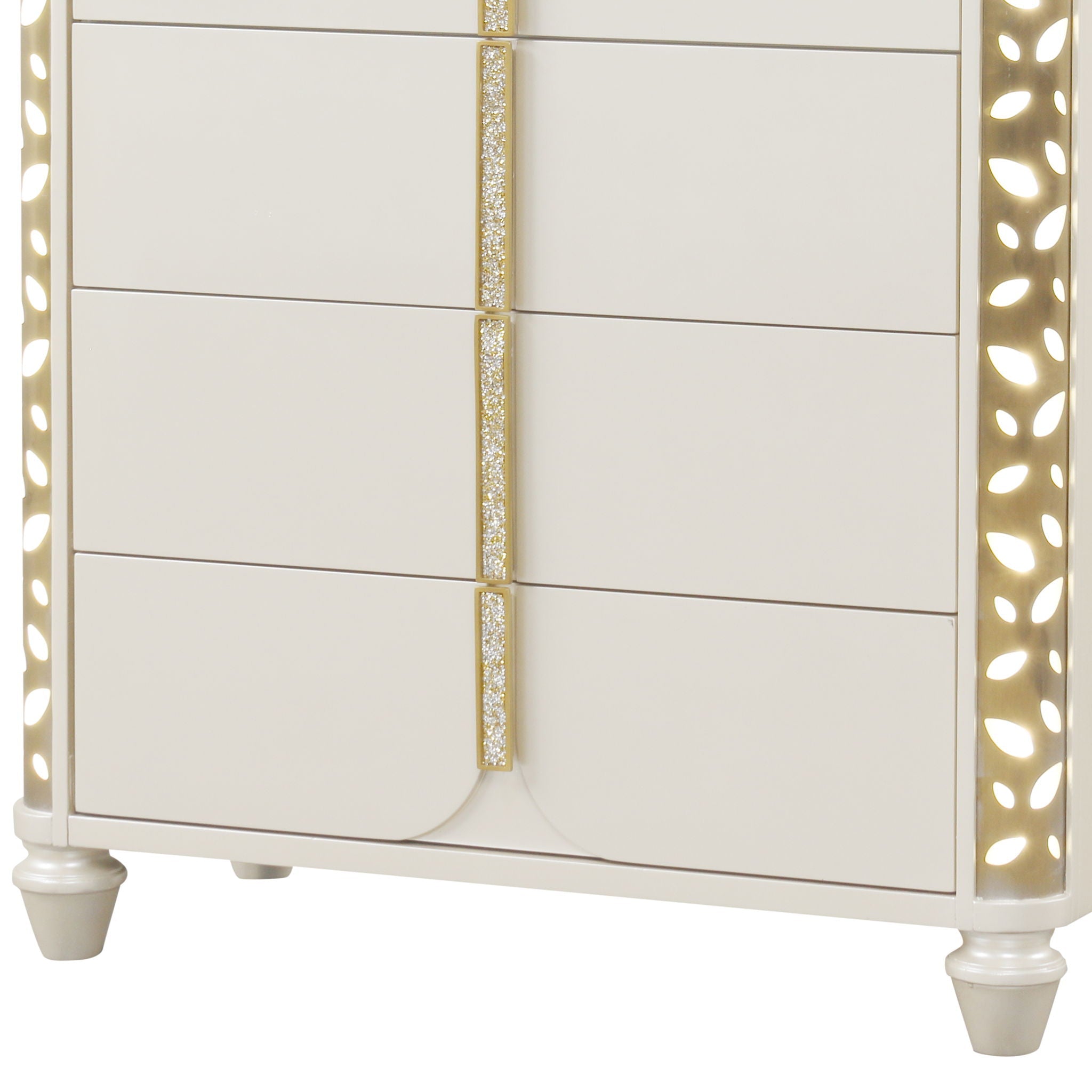 Cinderella - Chest With LED Accents And 5 Storage Drawers - Beige