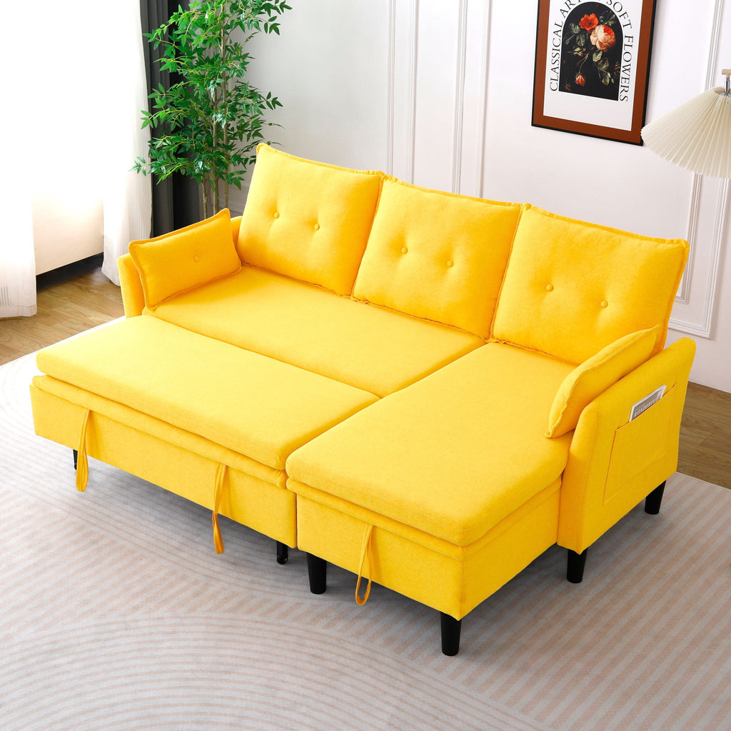L-Shaped Reversible Chaise Sectional Sofa With Storage