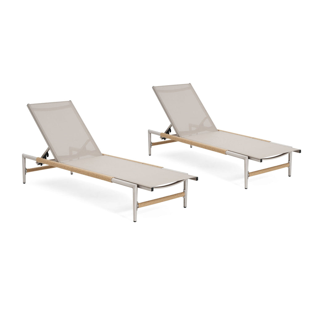 Hargrove Outdoor Patio Aluminum Chaise Lounge Set of 2