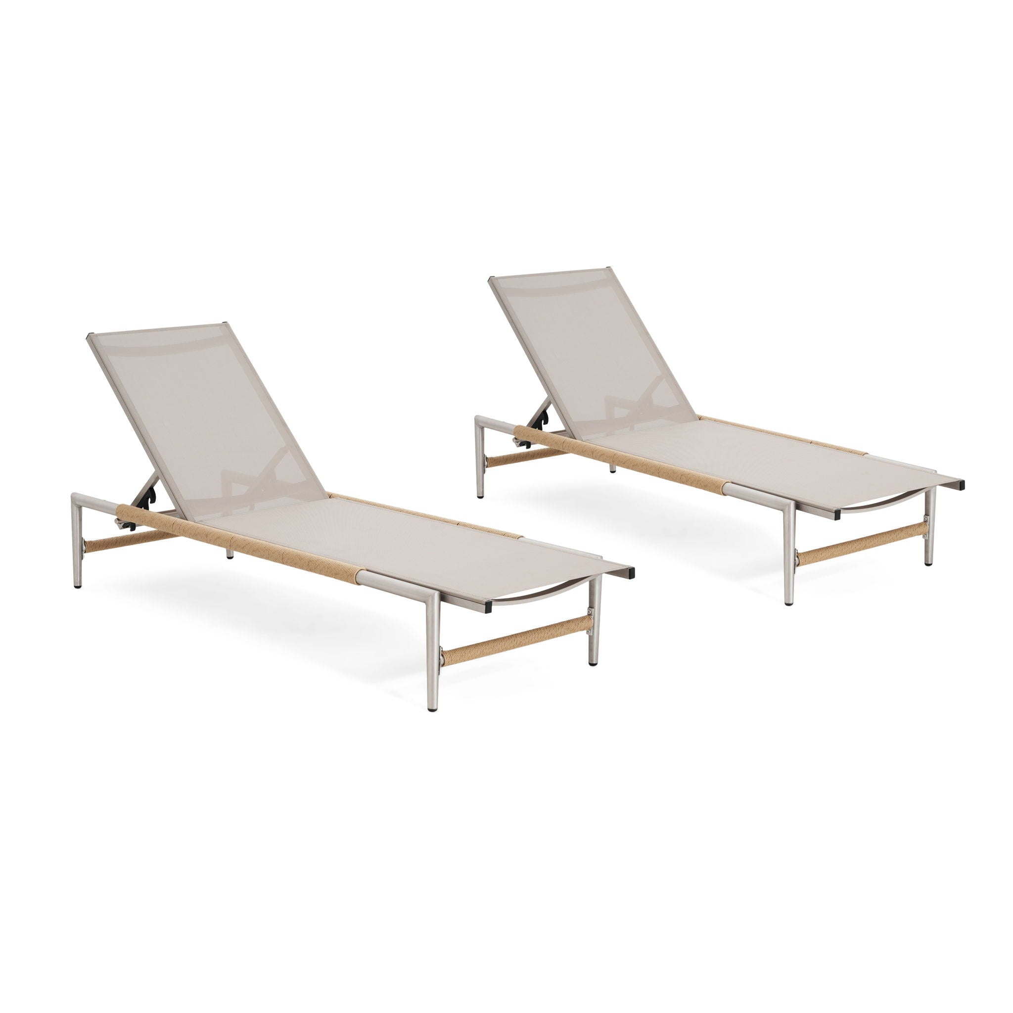 Hargrove Outdoor Patio Aluminum Chaise Lounge Set of 2