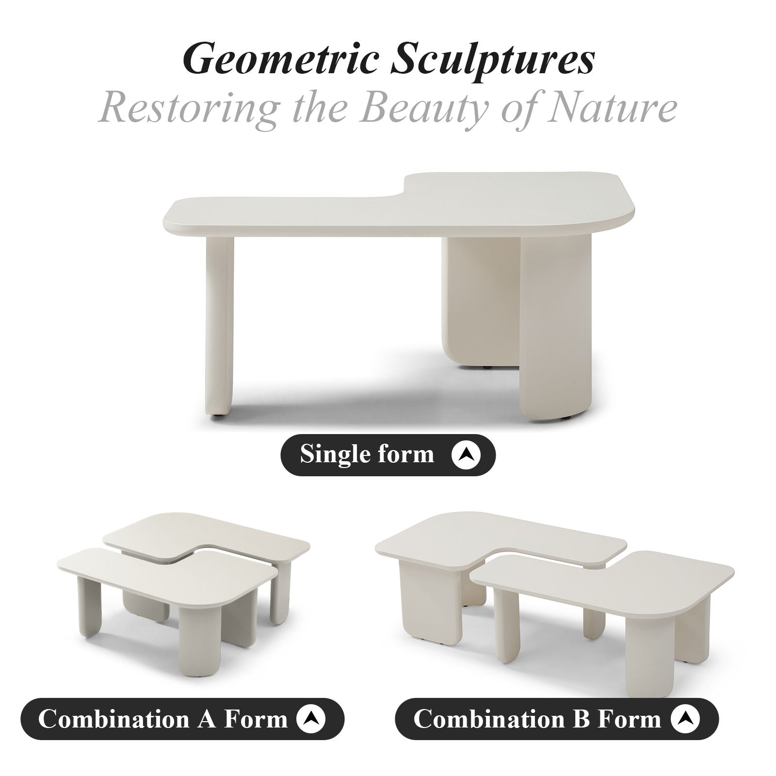 L-Shape Coffee Table For Living Room