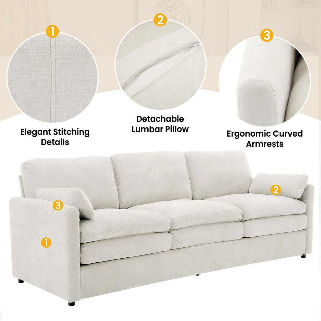 Cozy Upholstered 3 Seater Sofa Cushion For Living Room