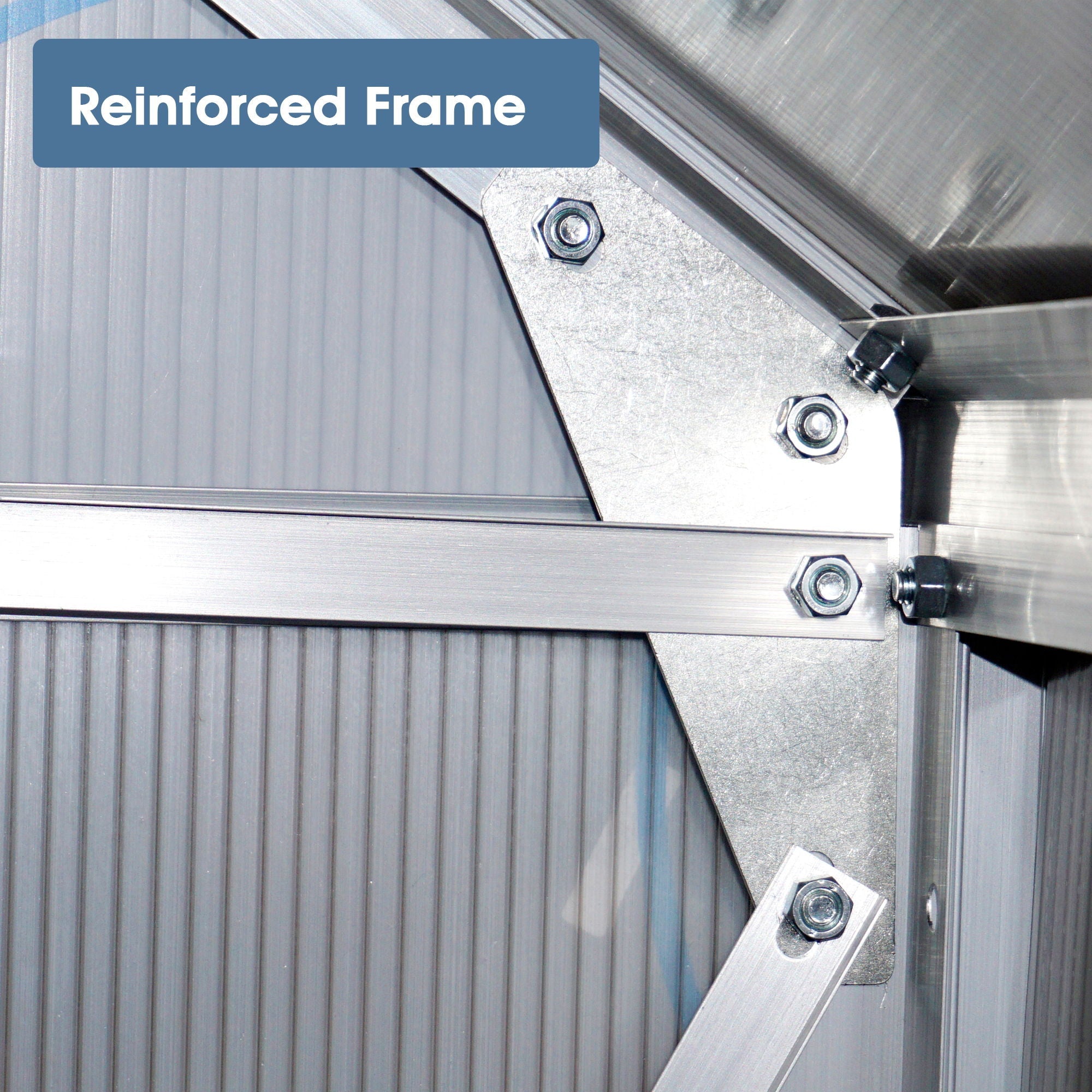 Walk-In Polycarbonate house & Roof Vent, Sliding Doors, Aluminum Hobby Hot House For Outdoor