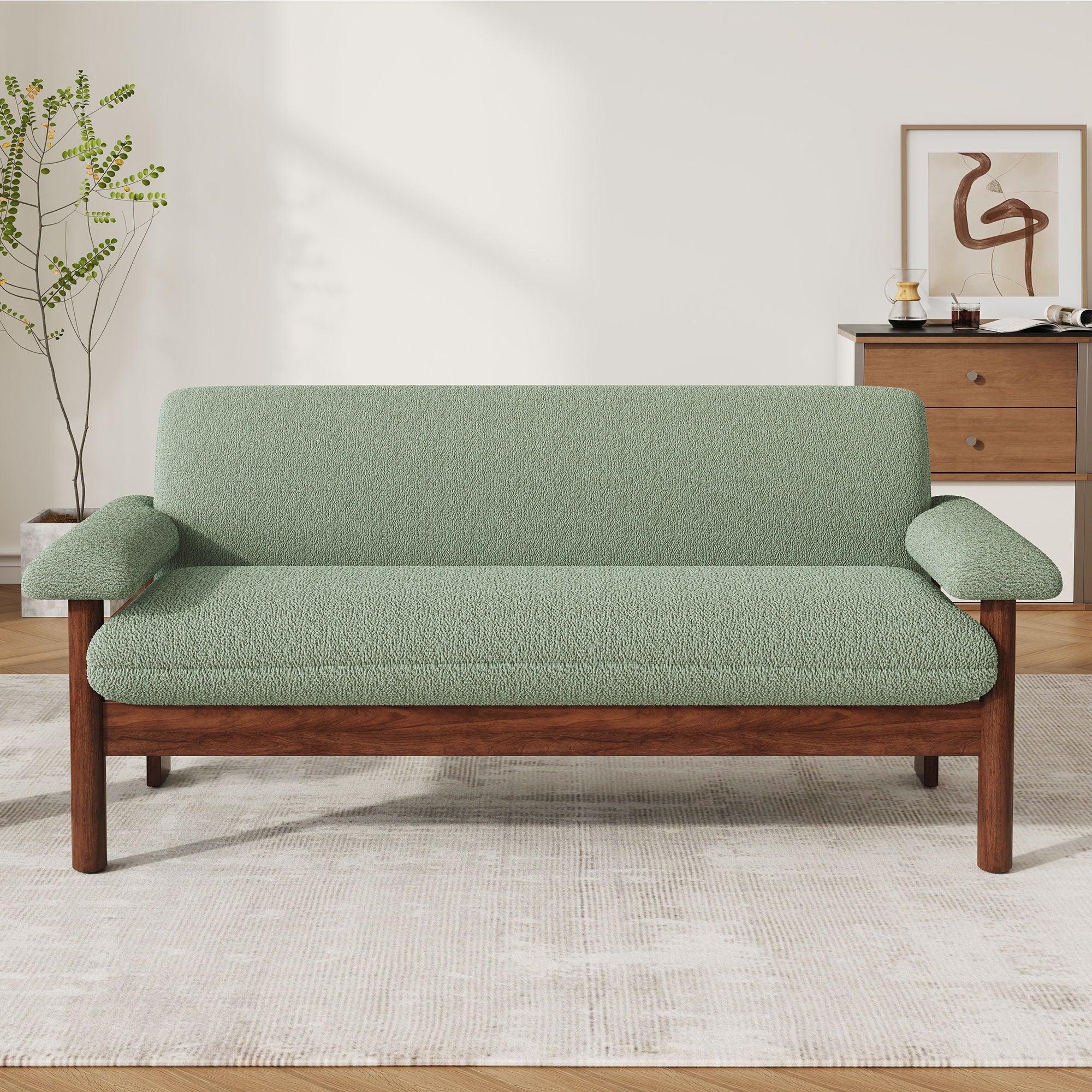 Loveseat Sofa 2 Seater Couch with Armrest Pillows