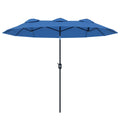 Outsunny 9.5' Double-Sided Patio Umbrella with 3 Air Vents, Tilt and Crank