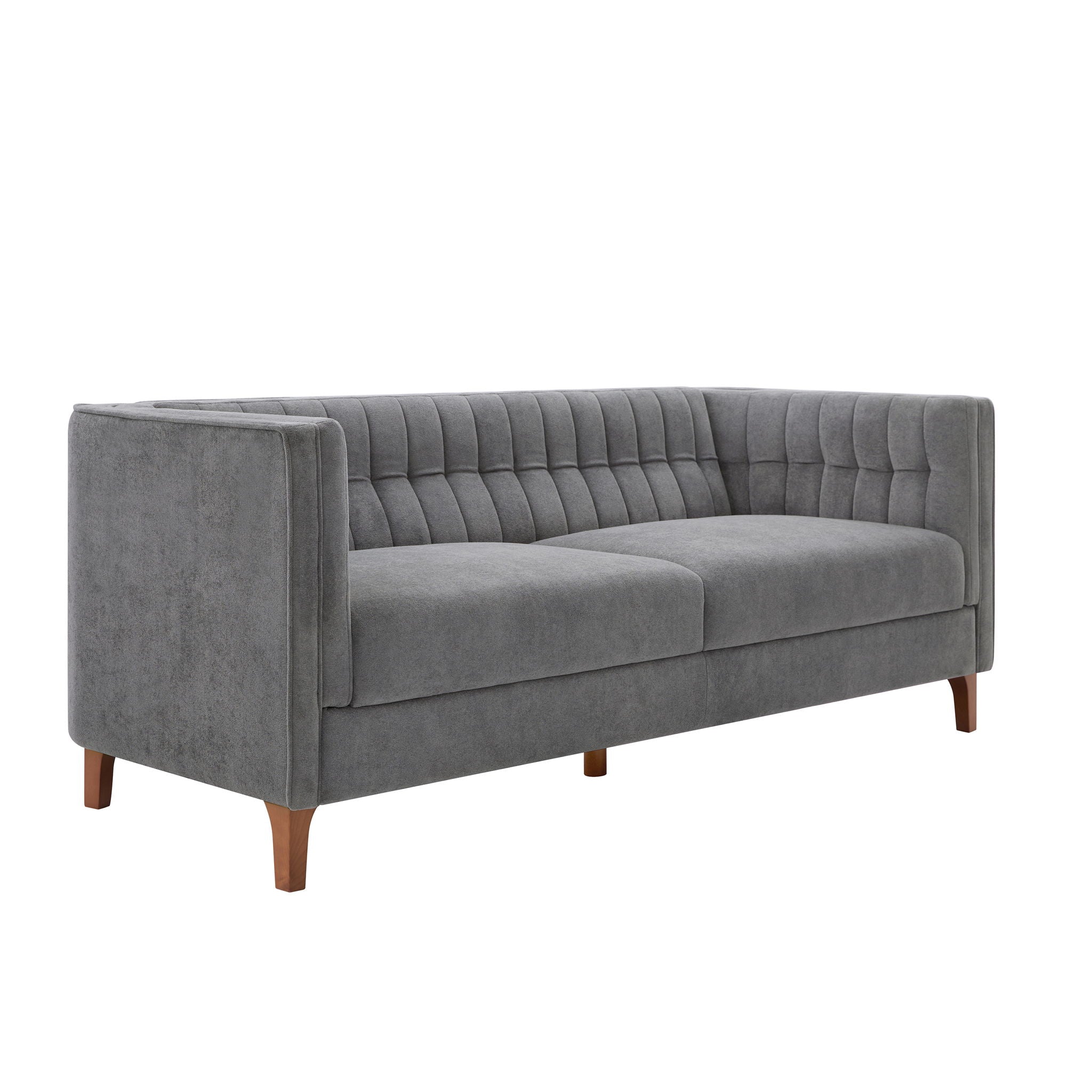 Modern 3 Seater Sofa Upholstered Couch with Curved Armrests