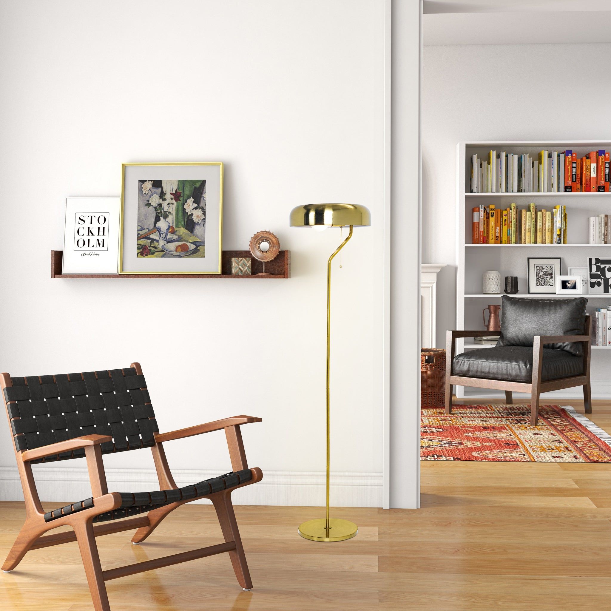 Spectra - Tall Corner Floor Lamp For Living Room - Gold