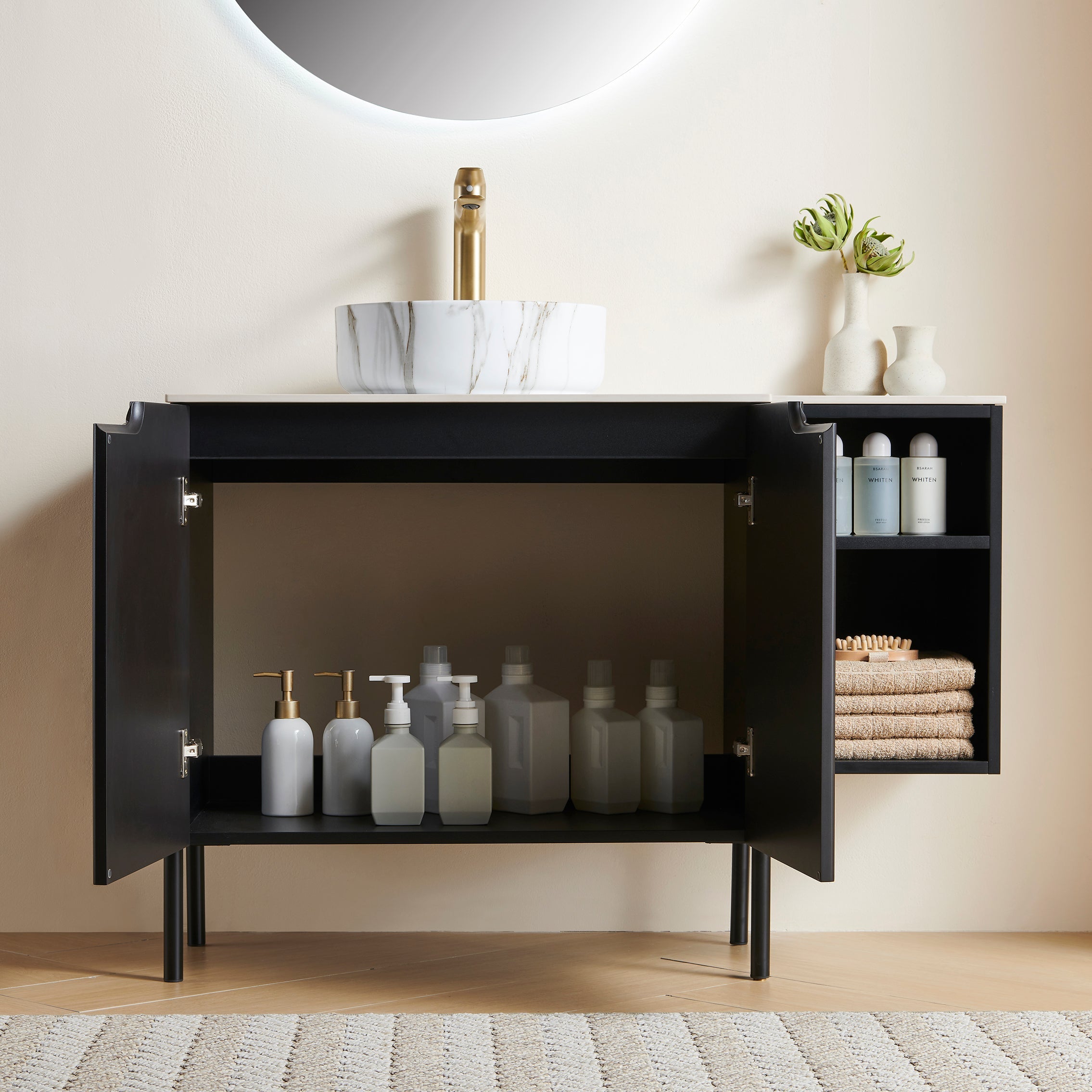 Turio 42" Bathroom Freestanding and Wall Mounted Storage Cabinet