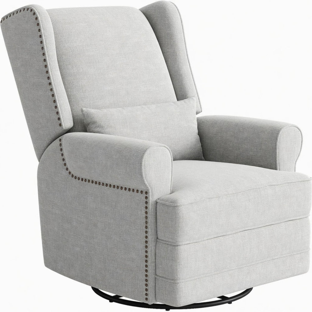 Extra Wide Swivel Recliner Glider Chair With Footrest